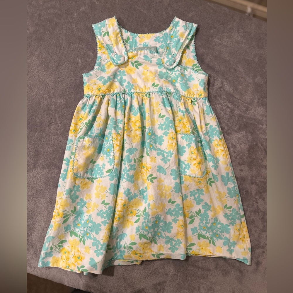 Sage & Lilly - Girls Sleeveless Dress with flower Pattern - Size 4T/ Retail $45